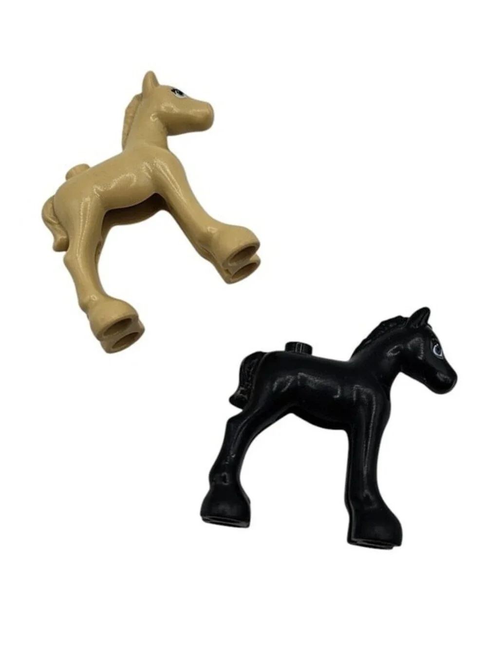 Lot of 2 LEGO Animal part 11241 BLACK and TAN Horse Pony Foals
